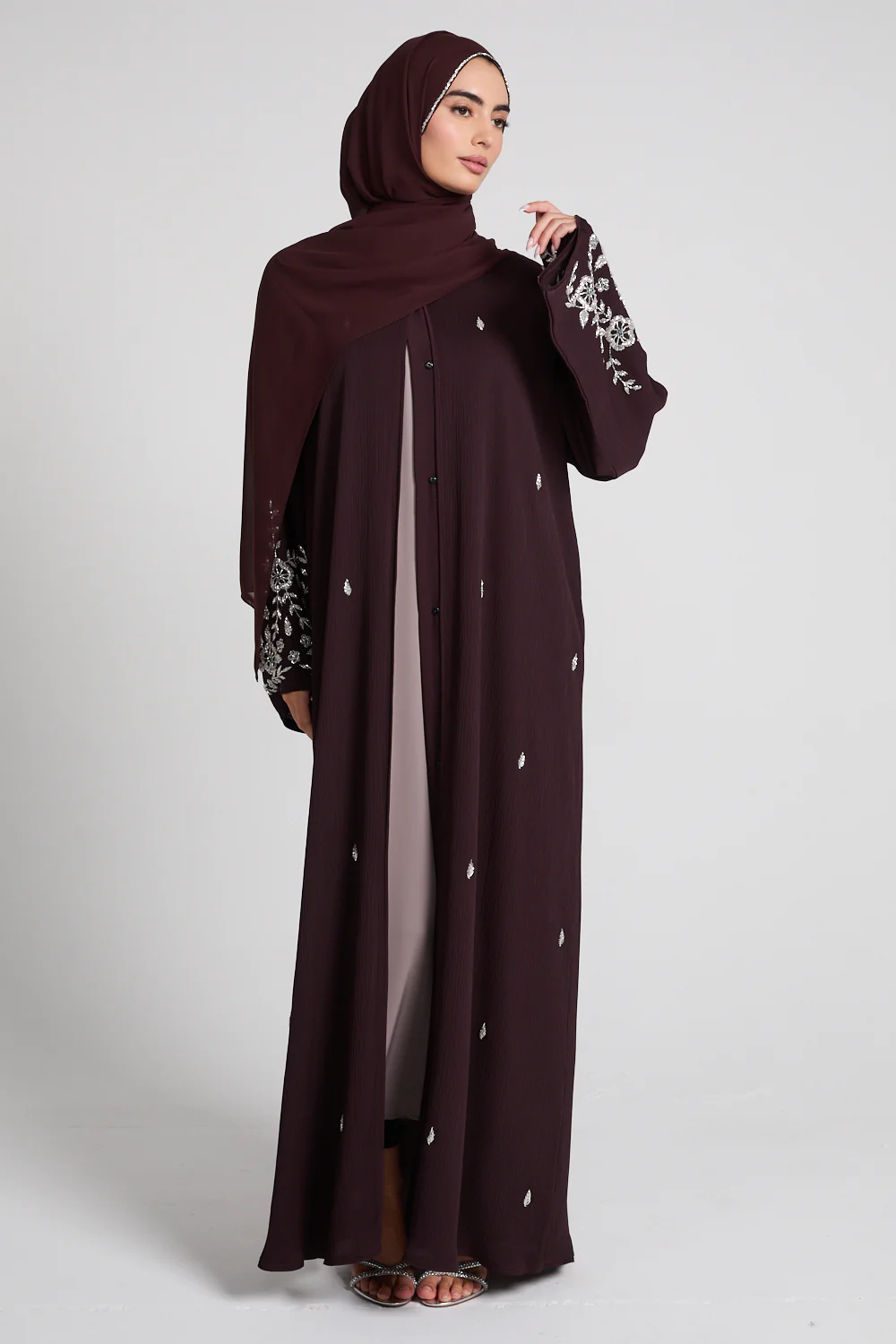 premium petal blossom abaya auburn premium petal blossom abaya auburn