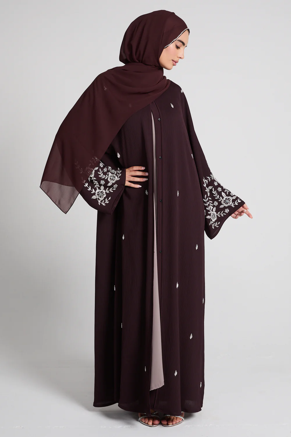 premium petal blossom abaya auburn premium petal blossom abaya auburn